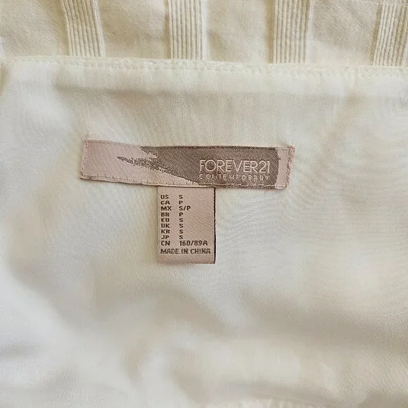 Forever 21 White Lace Mini Fit and Flare Skater Sundress - Size SMALL - Picture 8 of 11